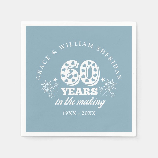 Serviette En Papier Le 60e anniversaire du Mariage (Devant)