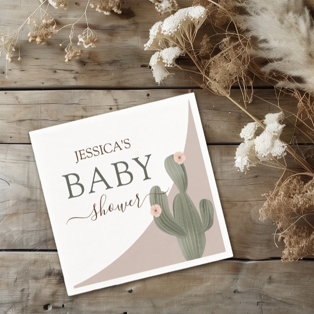 Serviette En Papier Le Baby shower chic du désert (Let us take the prickles out of your party planning with this “sand-tastic” desert chic design. )