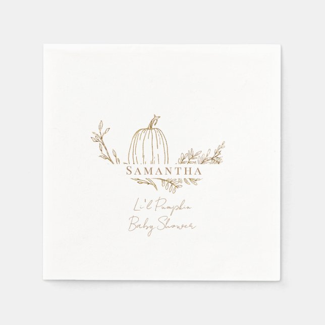 Serviette En Papier Le Baby shower Citrouille de Fall Li (Devant)