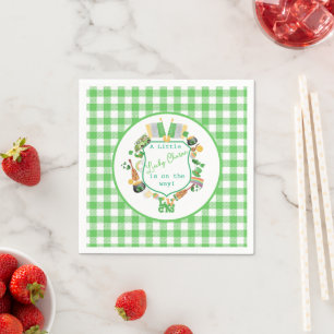 Serviette En Papier Le baby shower de charme Green Little Lucky