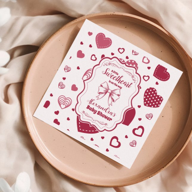 Serviette En Papier Le Baby shower de la Saint-Valentin mignon (Créateur téléchargé)
