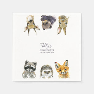 Serviette En Papier Le Baby shower des animaux des bois