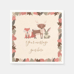 Serviette En Papier Le Baby shower des animaux des bois