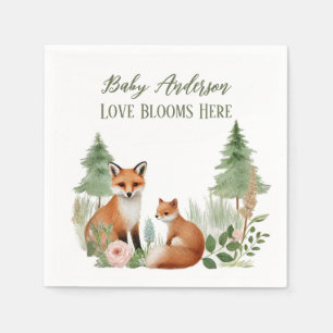 Serviette En Papier Le Baby shower des animaux des bois