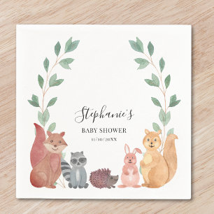 Serviette En Papier Le Baby shower des animaux des bois