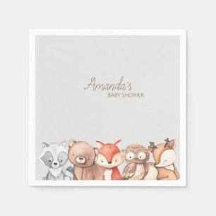 Serviette En Papier Le Baby shower des animaux des bois