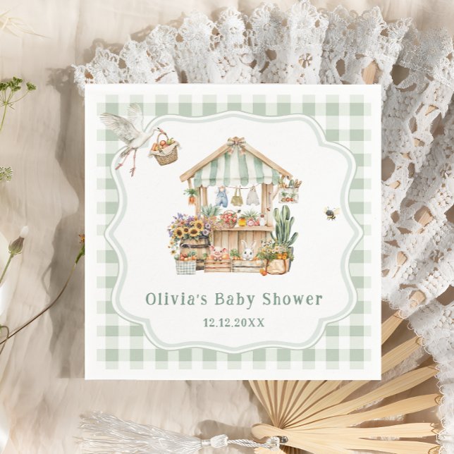Serviette En Papier Le Baby shower des fermiers cultivés localement (Créateur téléchargé)
