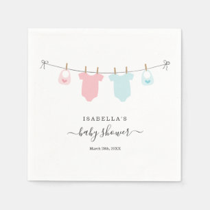 Serviette En Papier Le baby shower personnalisé jumelle le garçon et