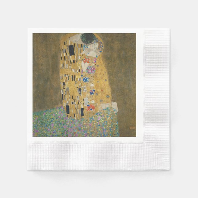 Serviette En Papier Le baiser - Gustav Klimt (Devant)