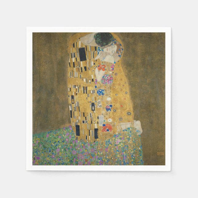 Serviette En Papier Le baiser - Gustav Klimt (Devant)