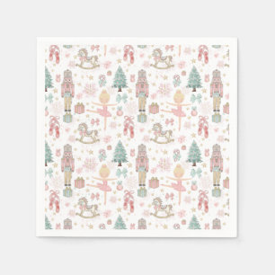 Serviette En Papier Le ballet de Noël rose Casse-Noisette pour 1er ann