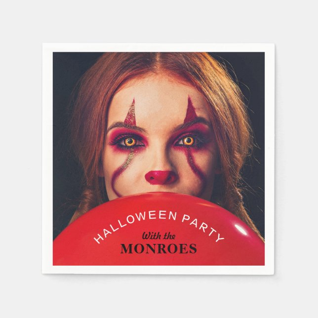 Serviette En Papier Le ballon du diable, parti d'Halloween (Devant)