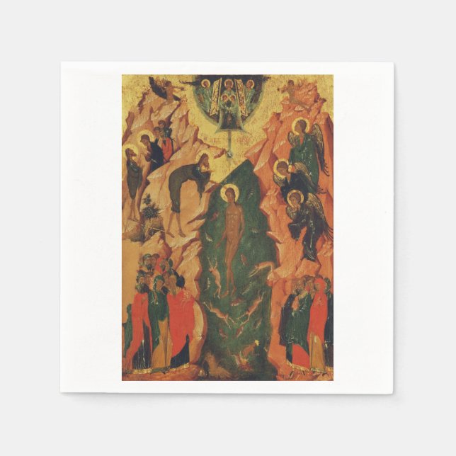Serviette En Papier Le baptême du Christ icône byzantine (Devant)