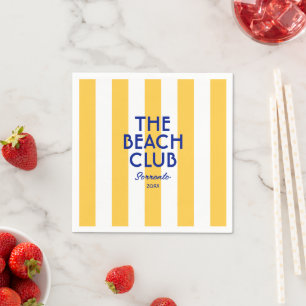 Serviette En Papier Le Beach Club Sorrento Cabana Jaune Stripe