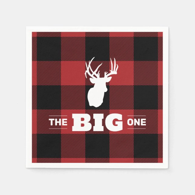 Serviette En Papier Le Big One Buffalo Plaid Deer Napkin (Devant)