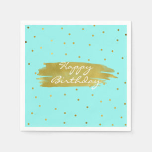 Serviette En Papier Le bleu d'oeufs de merles avec de l'or pointille