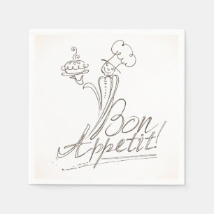 Serviette En Papier Le bon chef dit la fève Appetit !