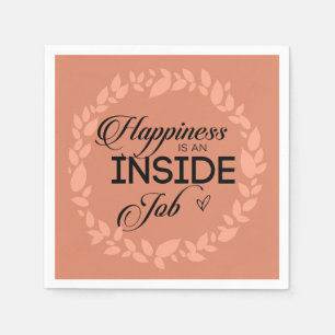 Serviette En Papier Le Bonheur Est Une Guirlande De Travail Intérieure