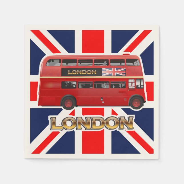 Serviette En Papier Le bus londonien Red Double Decker (Devant)