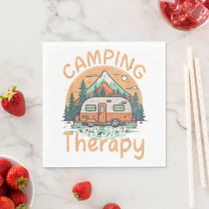 Serviette En Papier Le Camping Est Ma Thérapie Vacances D'été Famille