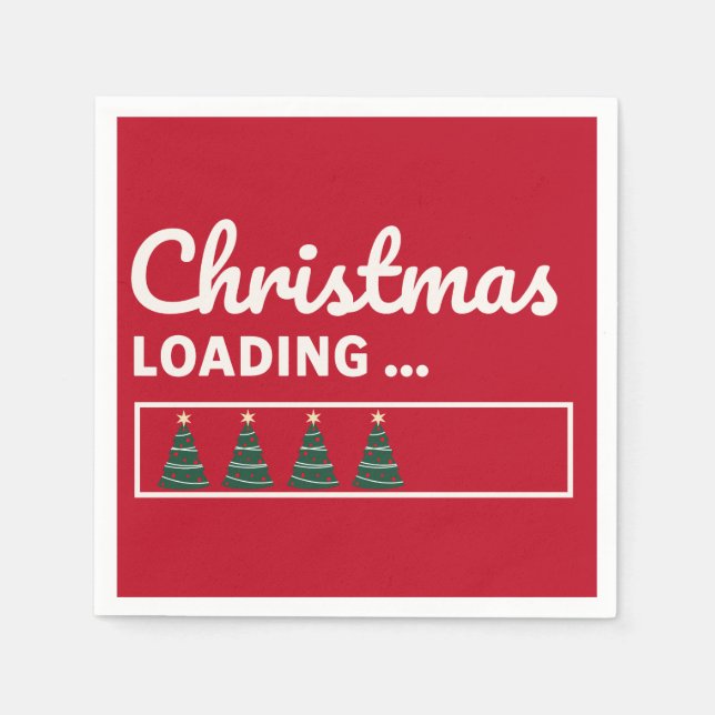Serviette En Papier Le chargement de Noël... (Devant)
