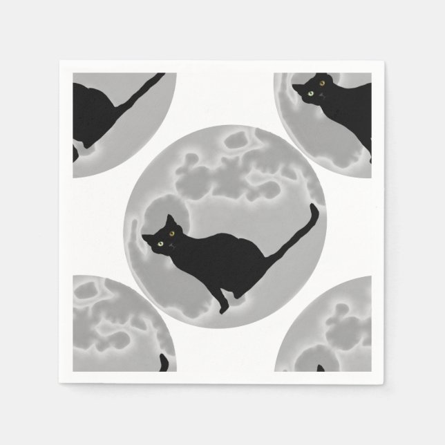 Serviette En Papier Le chat noir (Devant)