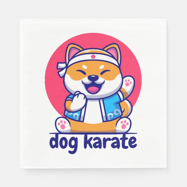 Serviette En Papier le chien connaît le karaté (Devant)