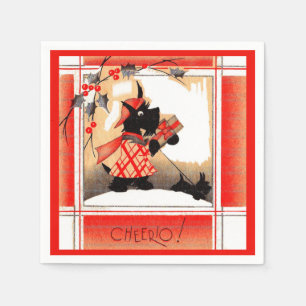 Serviette En Papier Le chien écossais de Noël des années 1930 dit "Che