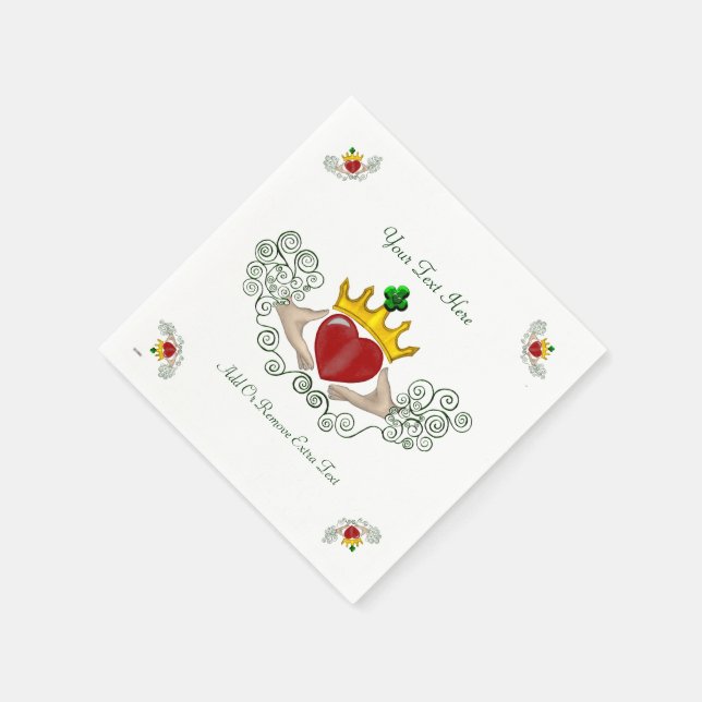 Serviette En Papier Le Claddagh (couleur complète) (Coin)