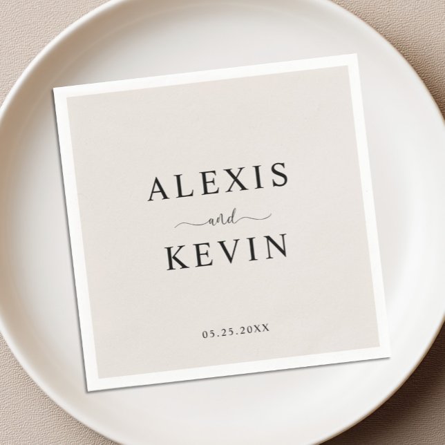 Serviette En Papier Le cocktail de mariage neutre moderne (Créateur téléchargé)