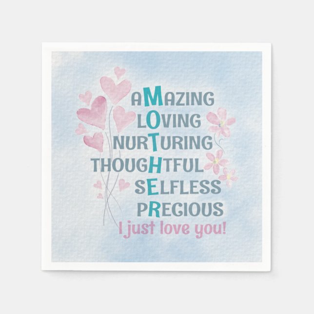 Serviette En Papier Le coeur de la mère (Devant)