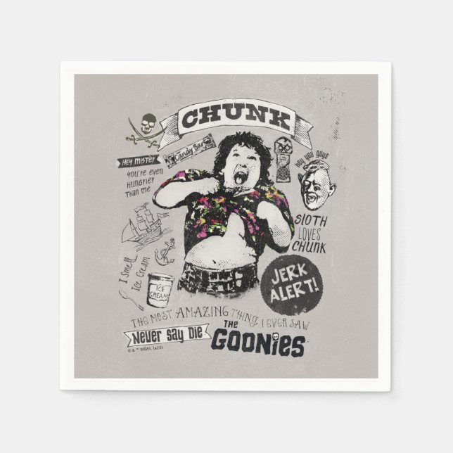 Serviette En Papier Le Collage Retro de Goonies Chunk (Devant)