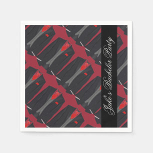 Serviette En Papier Le costume noir des hommes personnalisés et les