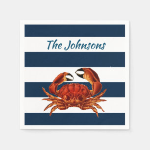 Serviette En Papier Le crabe rouge côtier Bandes Nautiques