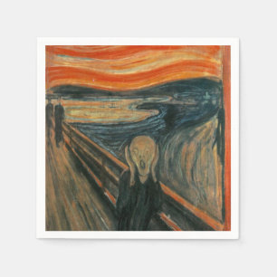 Serviette En Papier Le cri d'Edvard Munch, peintre symboliste