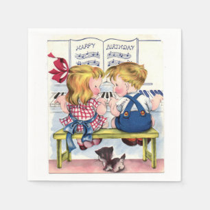Serviette En Papier Le cru de joyeux anniversaire badine les