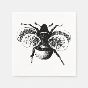 Serviette En Papier Le cru gaffent l'abeille