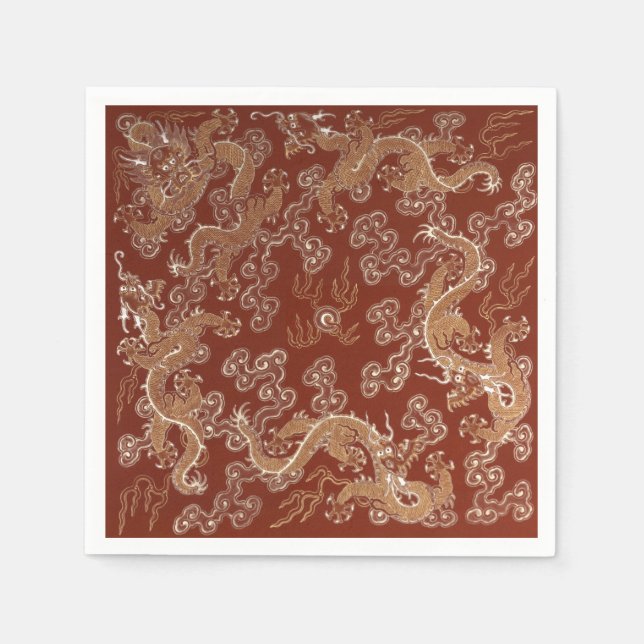 Serviette En Papier Le dragon impérial chinois moderne (Devant)