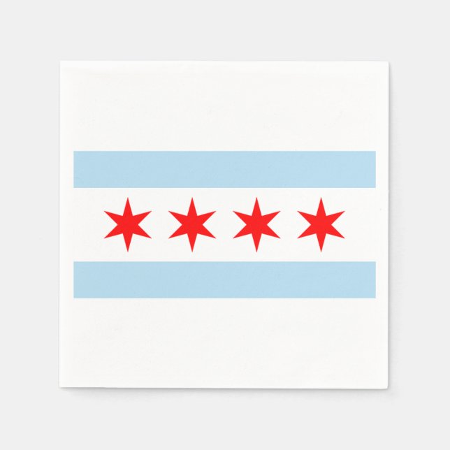 Serviette En Papier Le drapeau de Chicago (Devant)
