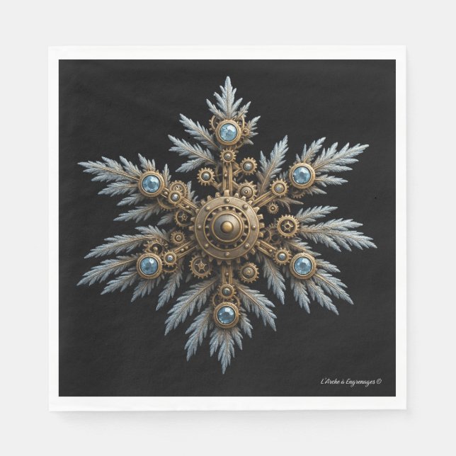 Serviette En Papier Le Flocon de Sidera – Artefact steampunk -  (Devant)
