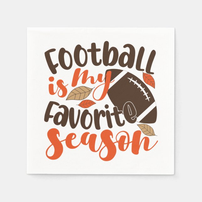 Serviette En Papier Le football est ma saison préférée (Devant)