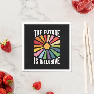Serviette En Papier Le futur est arc-en-ciel de fierté de la diversité