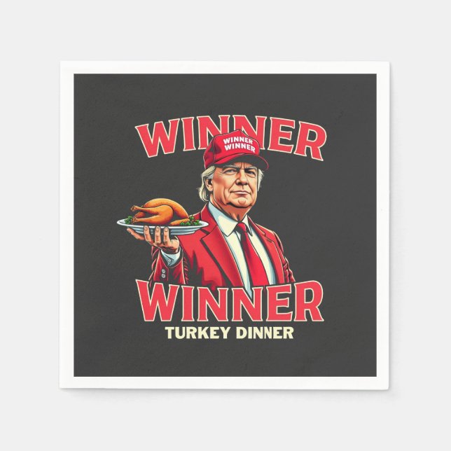 Serviette En Papier Le gagnant du dîner turc Trump Thanksgiving (Devant)