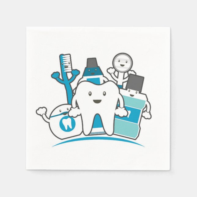 Serviette En Papier Le gang des dents propres (Devant)