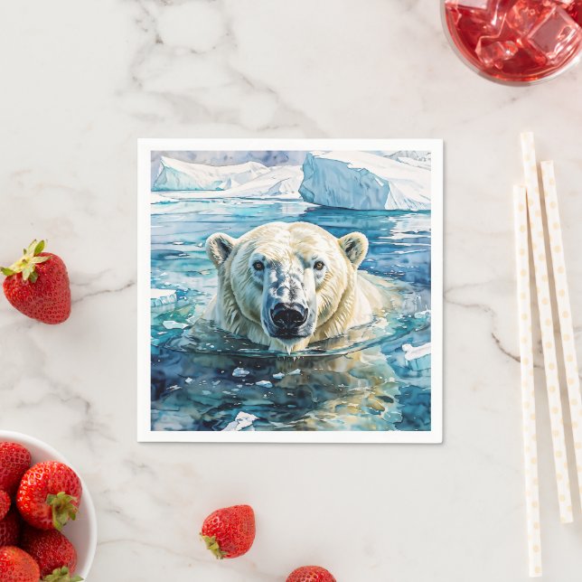 Serviette En Papier Le Gardien des glaces attentif (En situation)