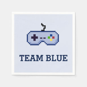 Serviette En Papier le genre du Gamer 8bit indiquent le bleu d'équipe
