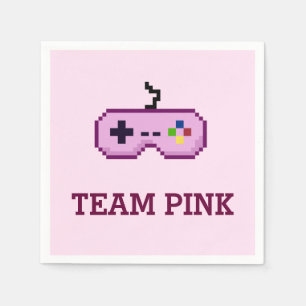Serviette En Papier le genre du Gamer 8bit indiquent le rose d'équipe
