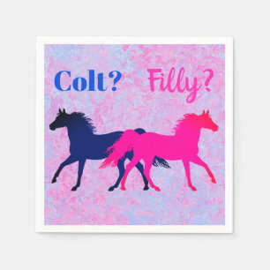 Serviette En Papier Le genre occidental de style de pouliche rose et