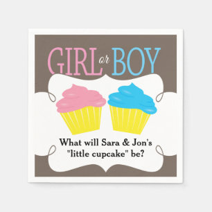Serviette En Papier Le genre rose ou bleu de peu de petit gâteau