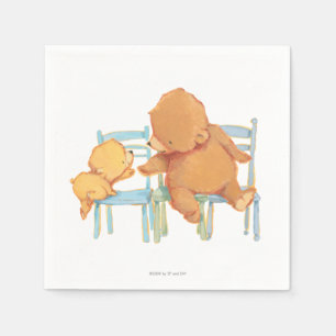 Serviette En Papier Le grand ours Brown aide peu ours jaune